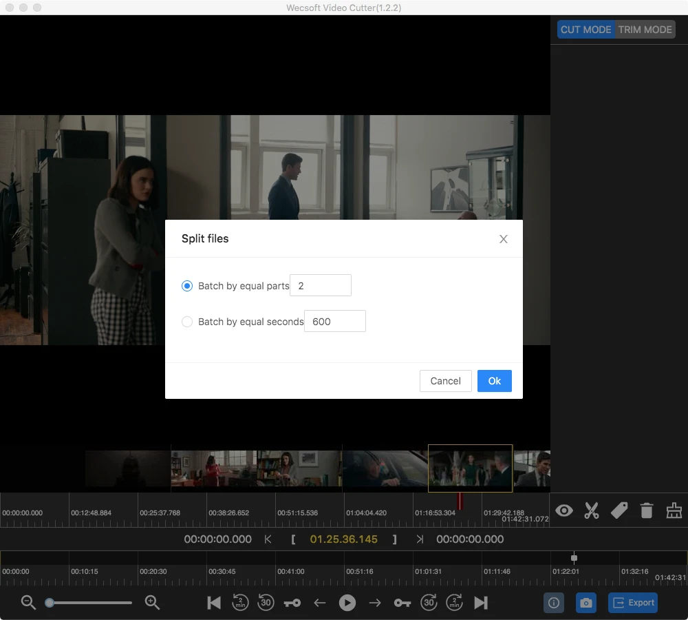 split video to equal segments