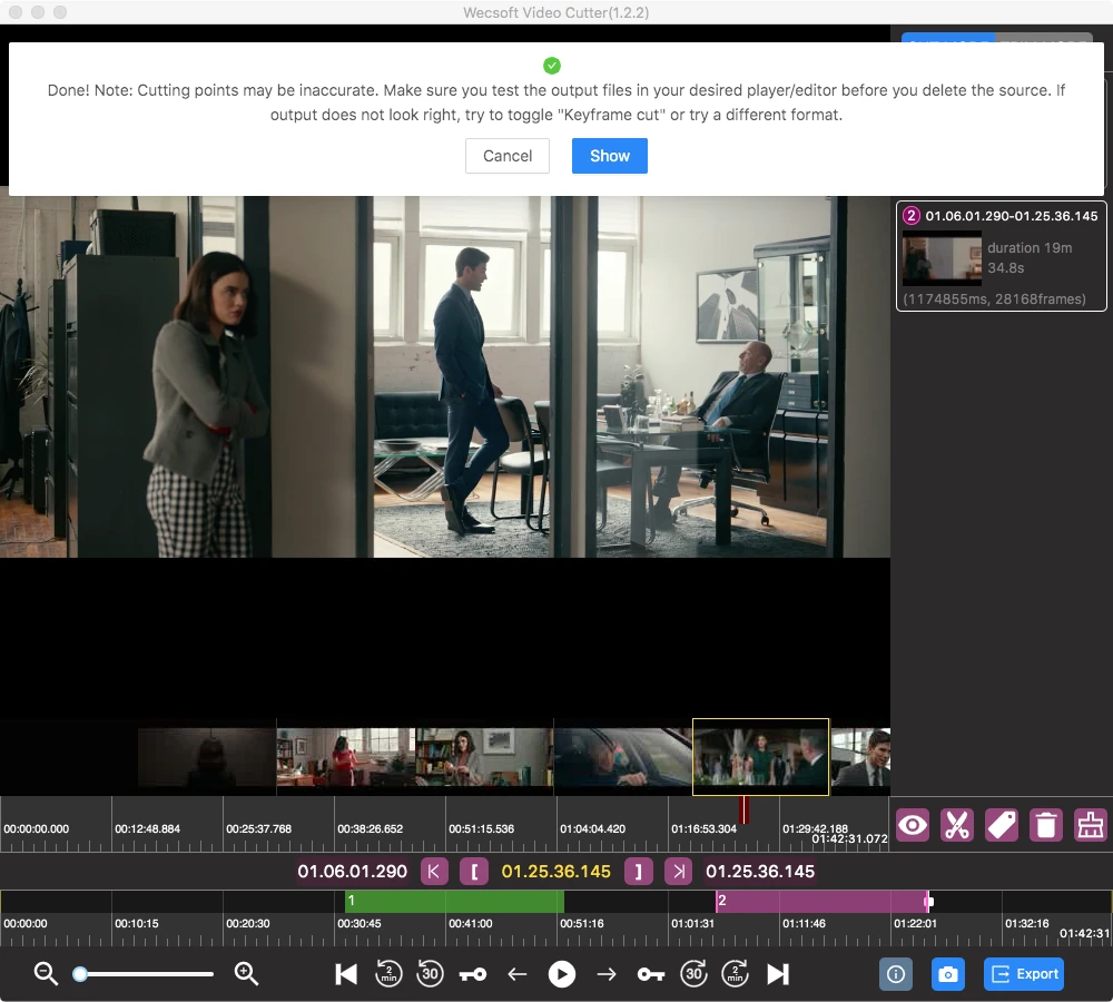 split video to equal segments